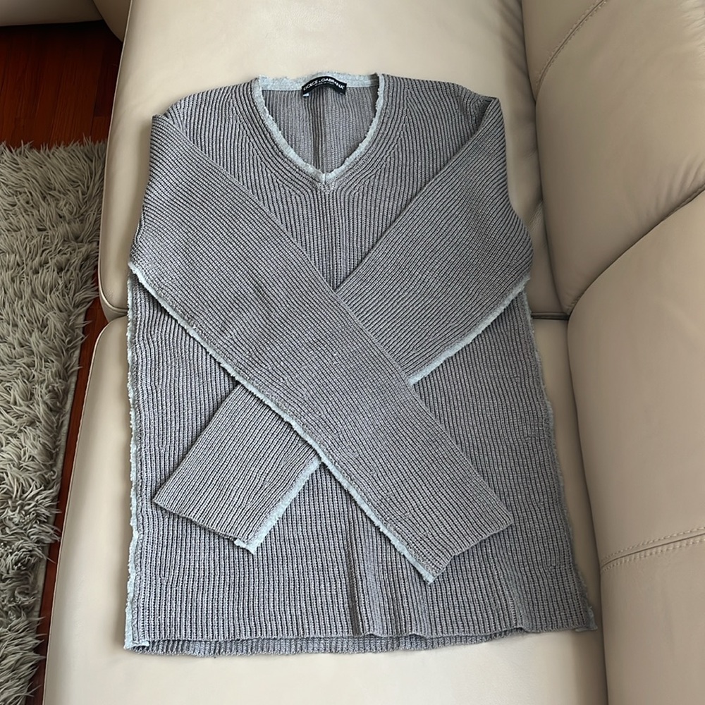 Dolce & Gabbana ribbed V neck sweater